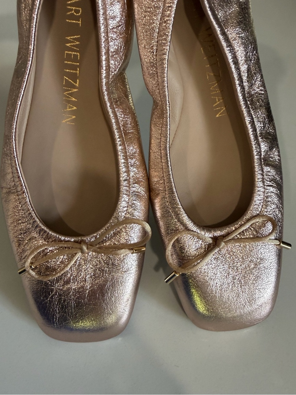 Stuart Weitzman Ballet Flats Metallic Rose Gold - Picture 8 of 11